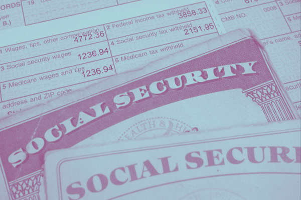 Social Security cards and tax forms