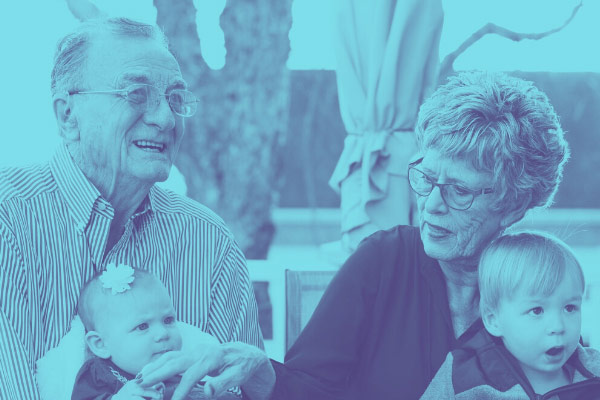 grandparents with their grandchildren