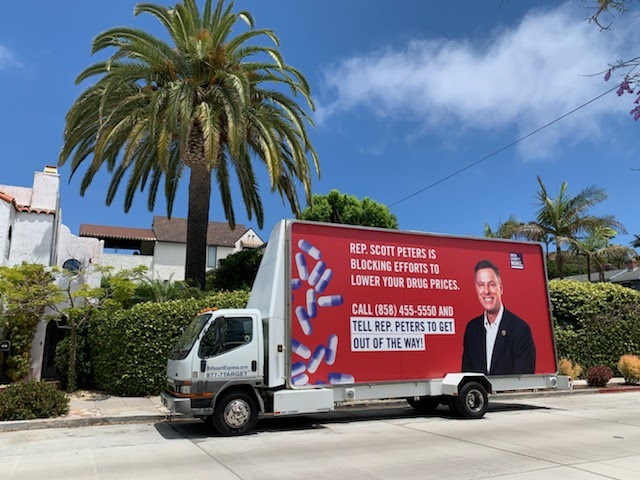 scott peters 1 Mobile billboard telling Rep. Scott Peters to stop blocking legislation to lower drug prices