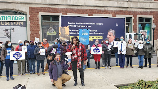 morgantown rally Picture of Morgantown rally urging Senator Manchin to lower drug prices
