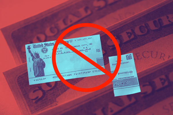 Social Security card and check